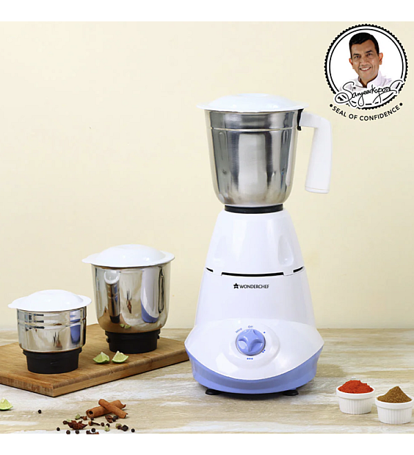 Capri Mixer Grinder 750 Watts 3 Stainless Steel Jars, 5 years Warranty on Motor